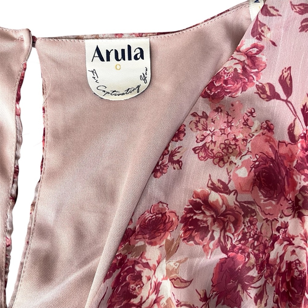 Arula Dress Size C Plus 3X Soft Girl Coquette Cottage Boho Floral Smocked Pink - Picture 8 of 10
